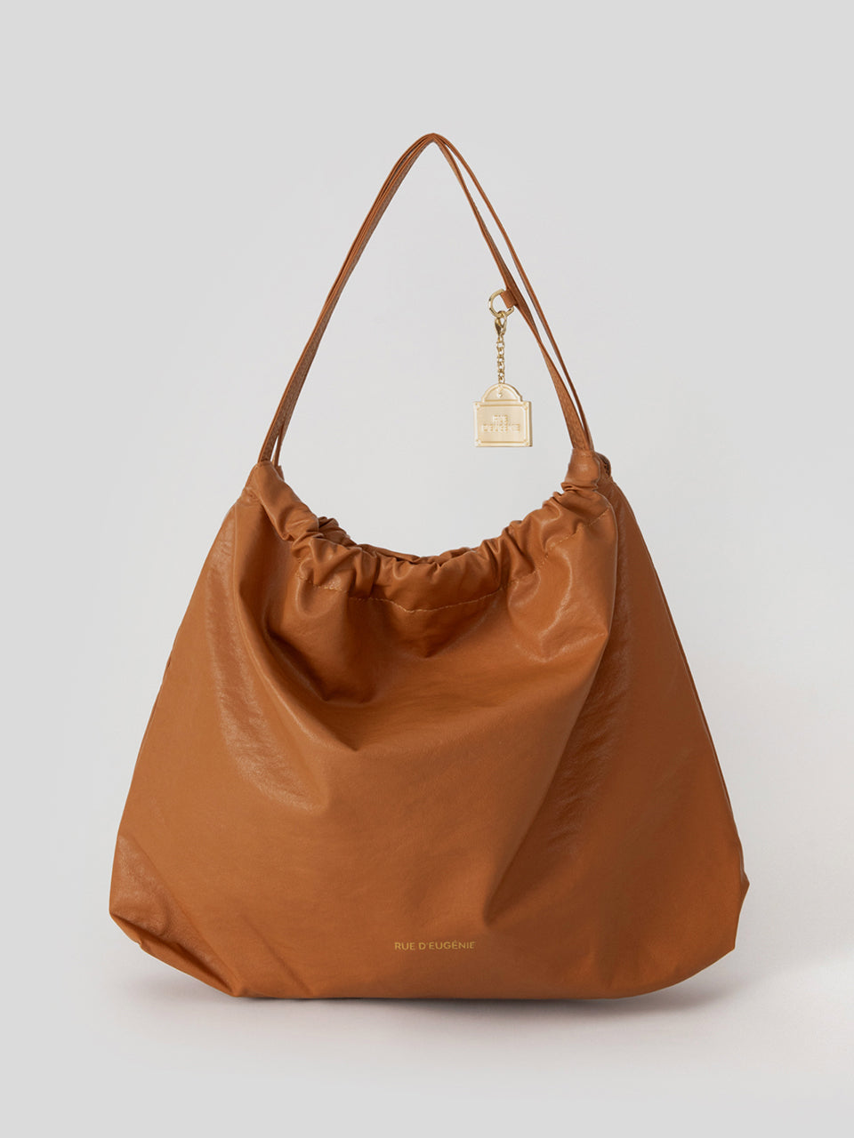 Synthetic Leather Small Hobo Bag - Camel