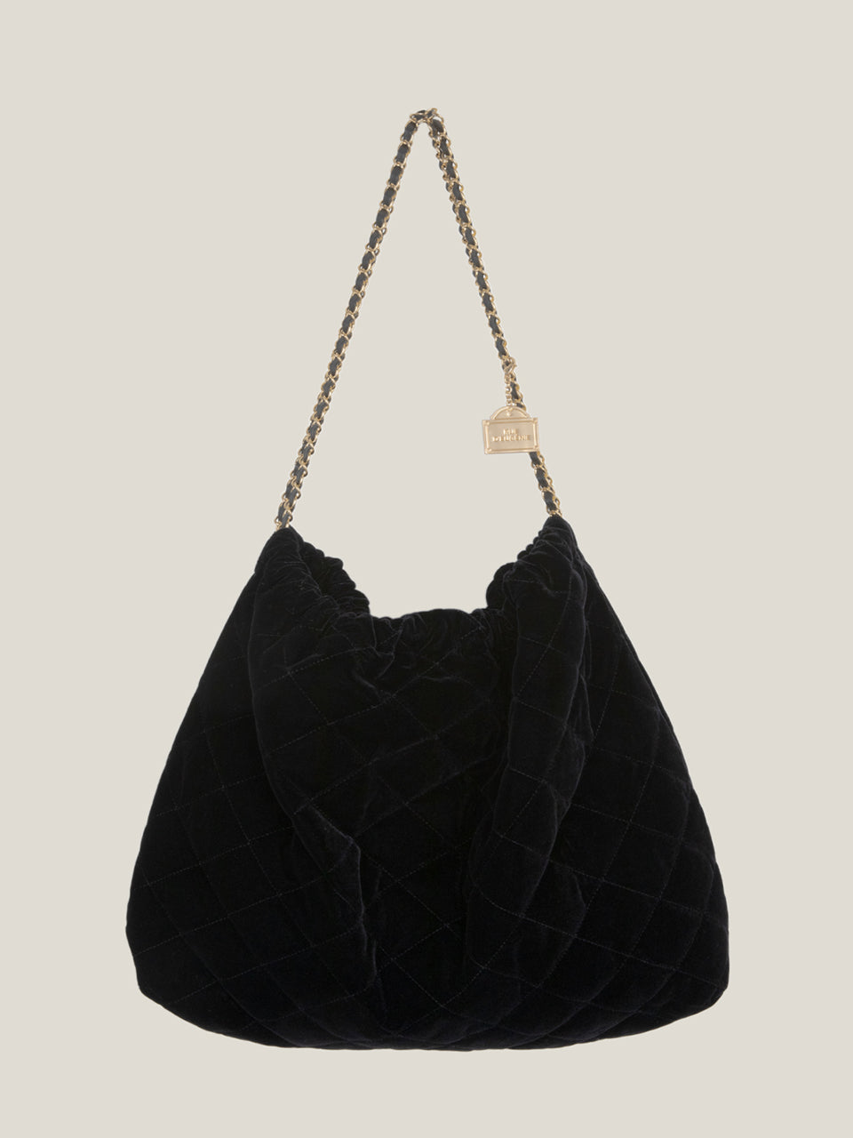 [20K Gold Chain] Velvet Quilting Hobo Bag
