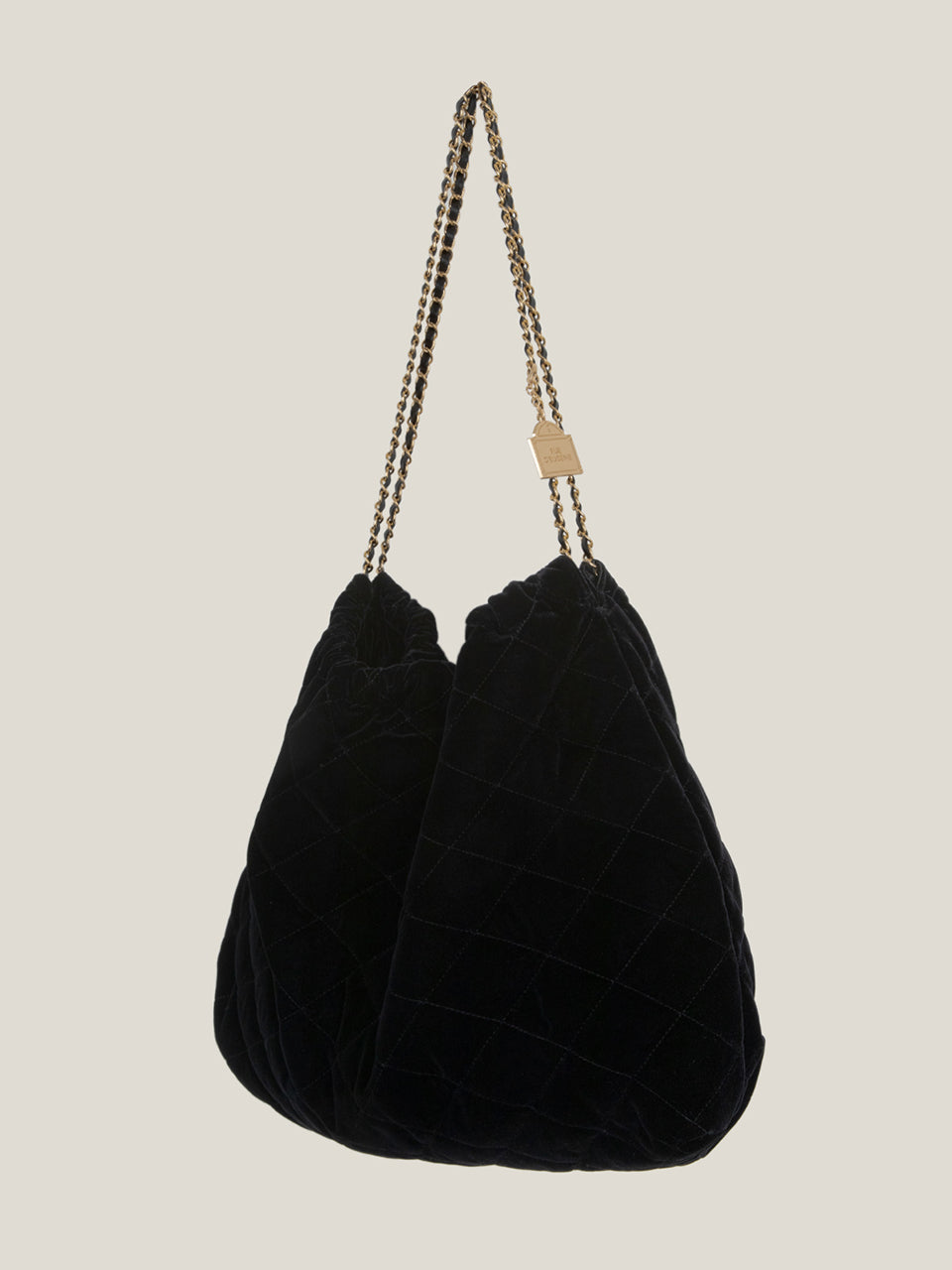 [20K Gold Chain] Velvet Quilting Hobo Bag
