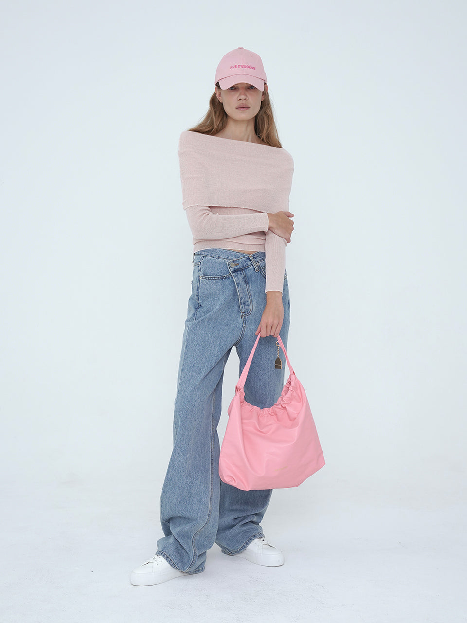 Synthetic Leather Small Hobo Bag - Pink
