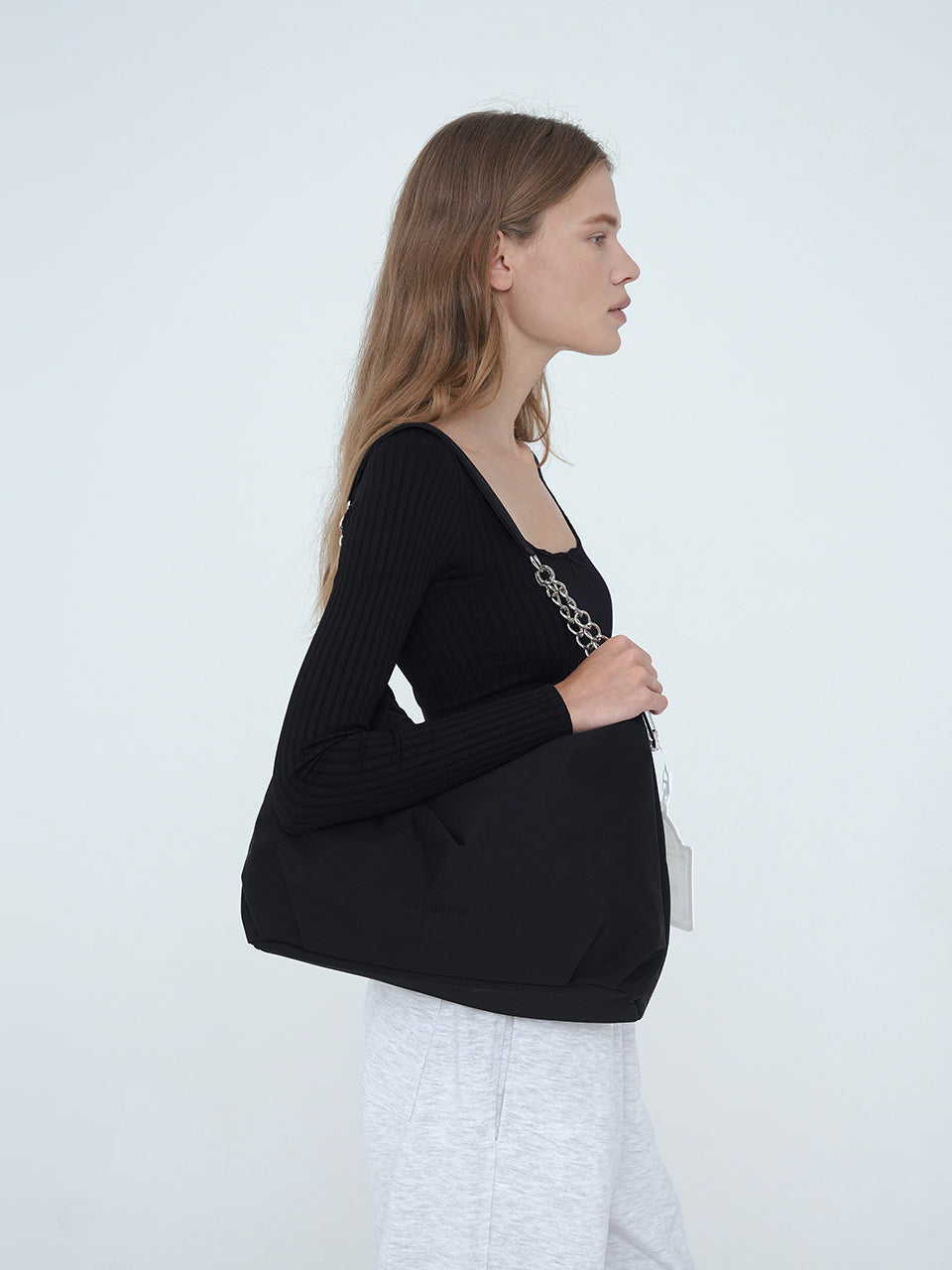 Sun Regen Nylon Small Hobo Bag - Black