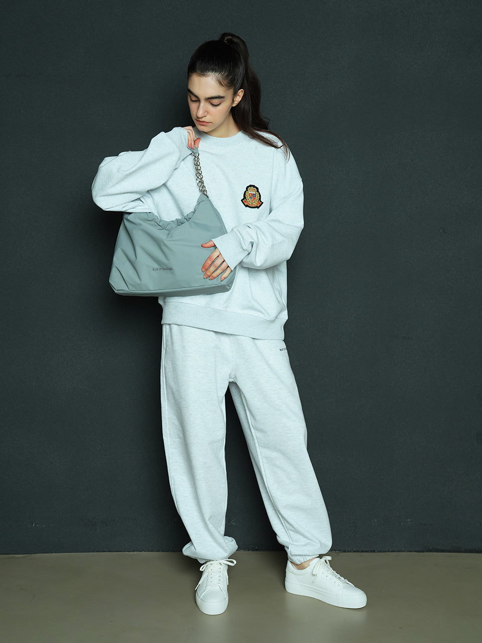 Sun Regen Nylon Small Hobo Bag - Grey