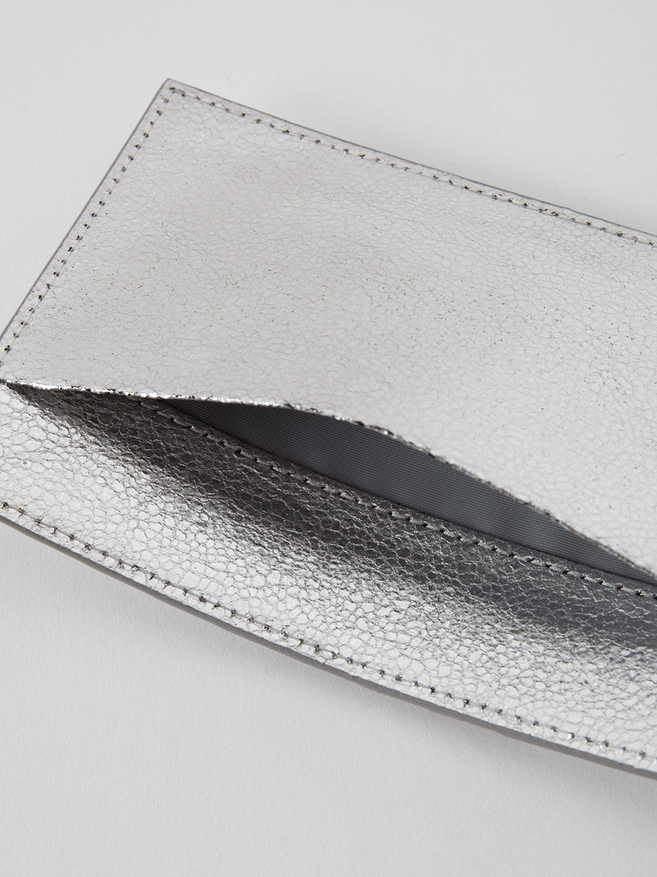 Silver Leather Card Wallet