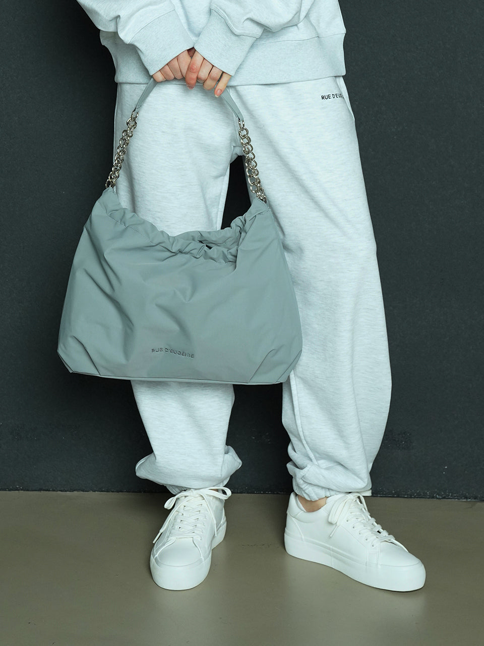 Sun Regen Nylon Small Hobo Bag - Grey