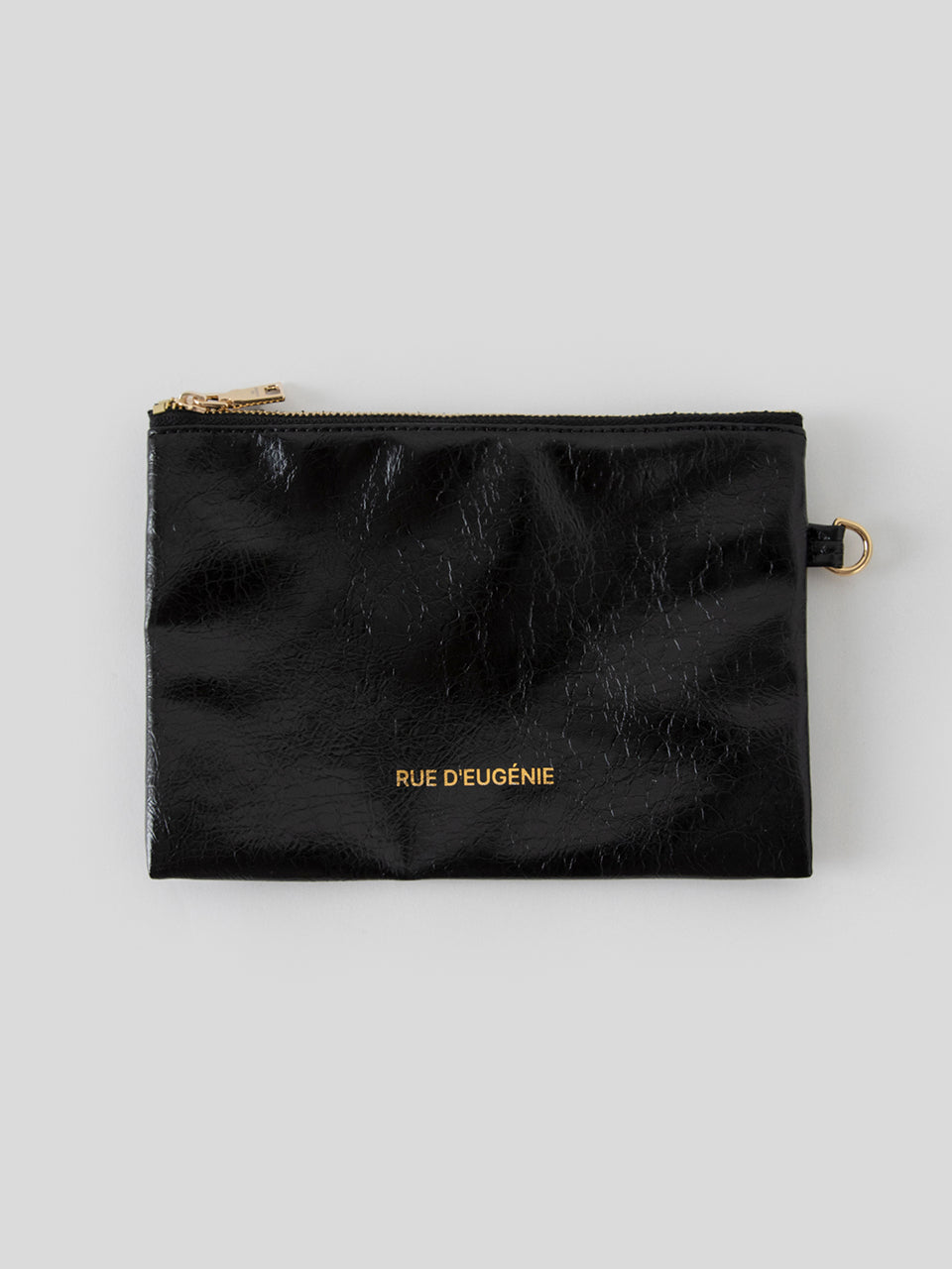 [20K Gold Chain] Synthetic Leather Small Hobo Bag - Black