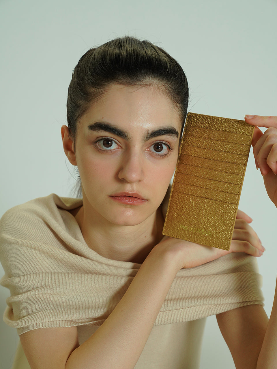Gold Leather Card Wallet