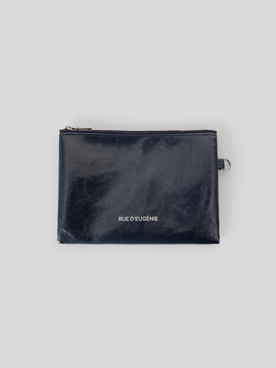 [Silver Chain] Synthetic Leather Small Hobo Bag - Navy