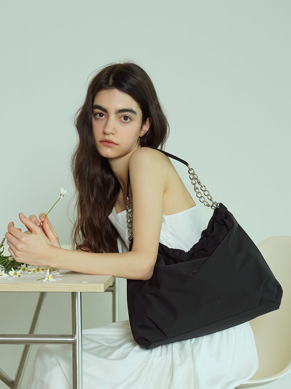 Sun Regen Nylon Small Hobo Bag - Black