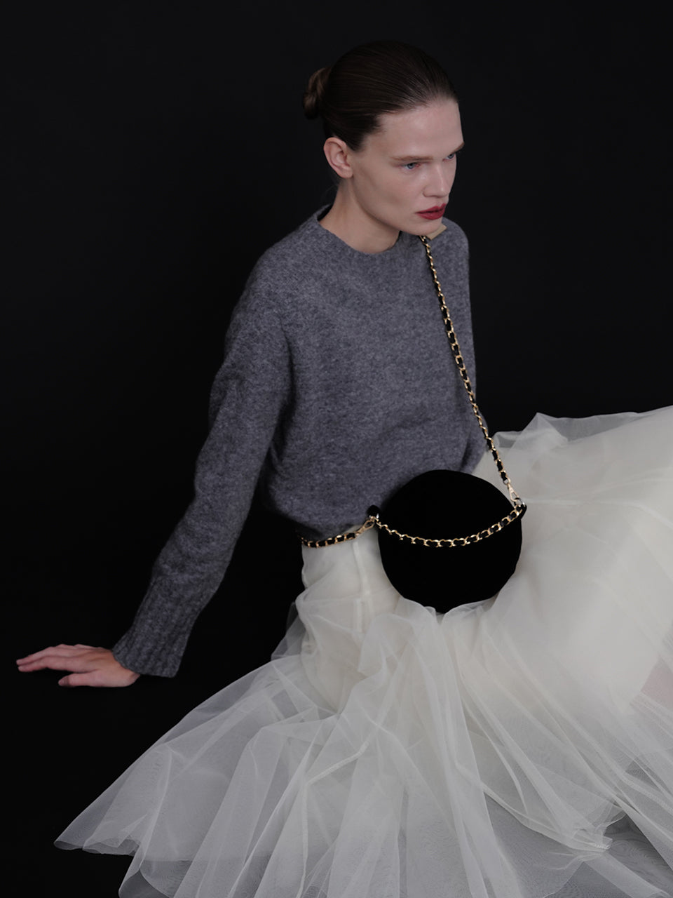 [20K Gold Chain]  Velvet Quilting Amour Bag